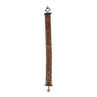 Vintage Needlepoint Servant Bell Pull Hand & Tassel For Sale