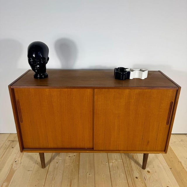 Vintage Danish Teak Sideboard with Sliding Doors, 1960s For Sale - Image 4 of 6