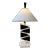 Vintage Graphic Black + White Plexi Lamp Attributed to Moss, Circa 1950s For Sale