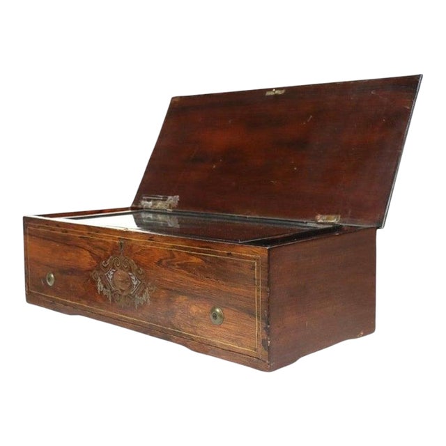 Antique Swiss Rosewood, Marquetry Inlay & Ebonized Cylinder Music Box C1890 For Sale