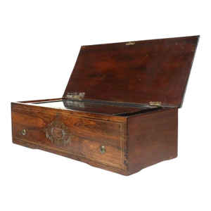 Antique Swiss Rosewood, Marquetry Inlay & Ebonized Cylinder Music Box C1890