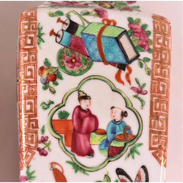 Orange Mid 19th Century Chinese Famille Rose Vases - a Pair For Sale - Image 8 of 13