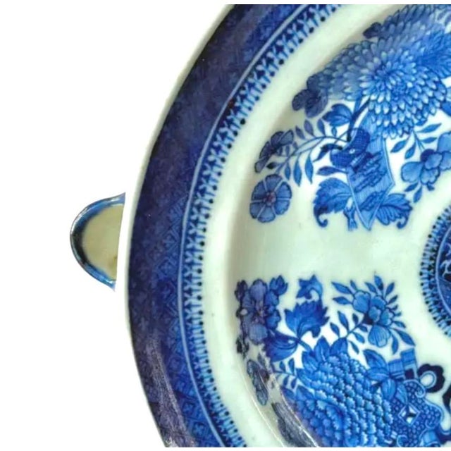 Chinese Blue Fitzhugh Porcelain Hot Plates Set of Four For Sale - Image 4 of 12