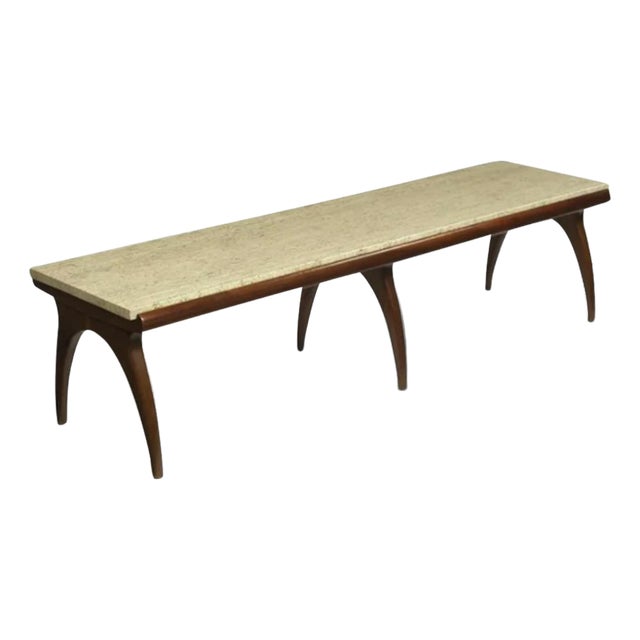 Travertine Top Coffee Table Attributed to Bertha Schaefer C. 1960 For Sale