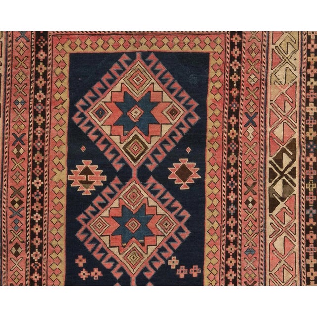 Tribal 1900s Antique Caucasian Rug- 3′6″ × 5′1″ For Sale - Image 3 of 7