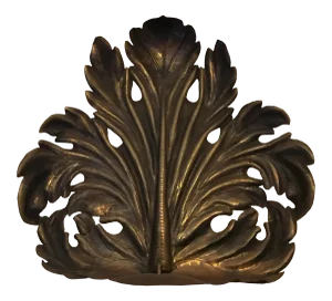 Casagrande Borgo Valsugana Brass Palm Frond Leaf Made in Italy V Wall Candle Sconce