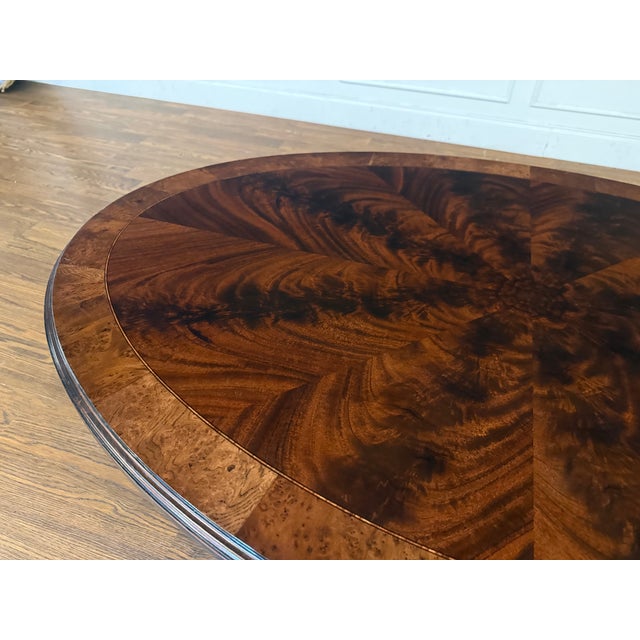 Traditional Oval Mahogany Cocktail Table by Leighton Hall - Showroom Sample For Sale - Image 9 of 14