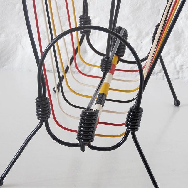 Metal Vintage Atomic Magazine Rack, France, 1950s For Sale - Image 7 of 9