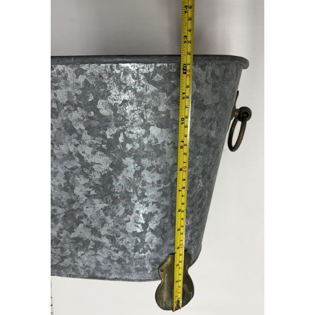1990s Hen-Feathers Collection Galvanized Clawfoot Garden Tub Trough For Sale - Image 14 of 14