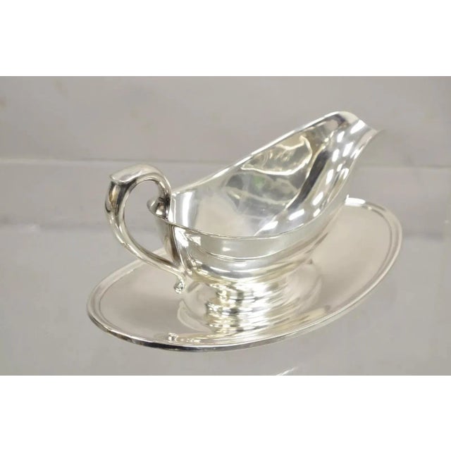 Vintage Gorham Yc430 Silver Plated Victorian Gravy Boat With