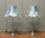 Chrome Bedside Lamps with Beaded Embroidered Shades, 1980, Set of 2 For Sale - Image 3 of 8