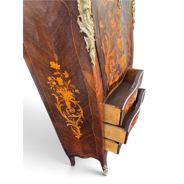 Brown 19th Century French Napoleon the 3rd Rosewood Marketry Secretary Masterpiece. For Sale - Image 8 of 16