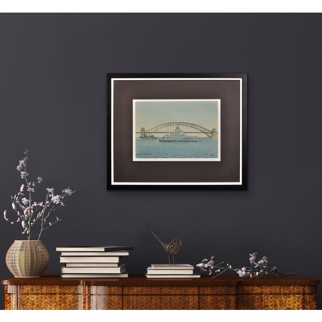 Eric Tufnell, HMS Newcastle in Sydney Harbour, 1956, Watercolour, Framed For Sale - Image 11 of 18