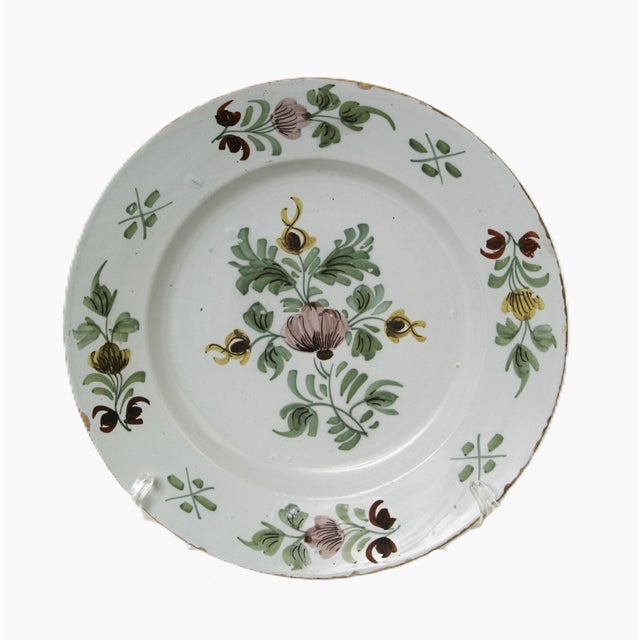 English 18thC.English Delft Fazackerley Plate Charger, 1740-1760 For Sale - Image 3 of 7