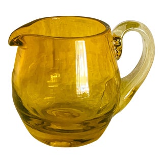 Vintage Blenko Mini Pitcher in Jonquil For Sale
