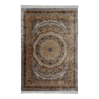 Rug & Kilim’s Modern Turkish Rug With Stately Central Medallion in Brown Hues For Sale