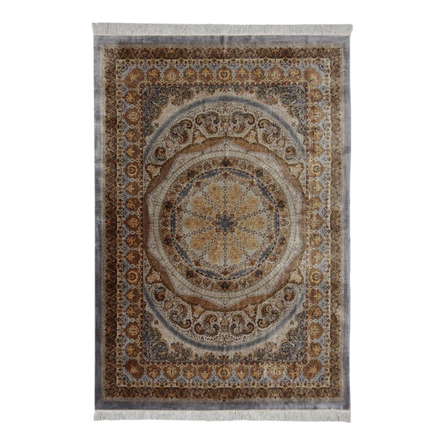 Rug & Kilim’s Modern Turkish Rug With Stately Central Medallion in Brown Hues For Sale