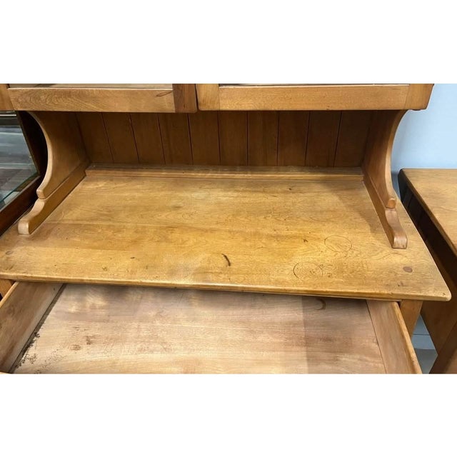 Cushman Colonial Creation Maple Farmhouse Cupboard Hutch For Sale - Image 9 of 9