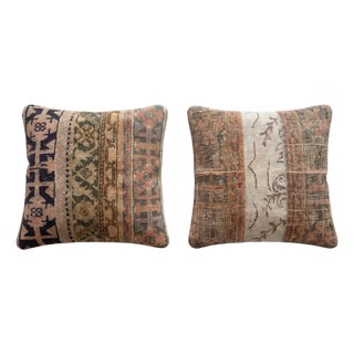 Tribal Oushak Rug Pillow Cover 24'' X 24'' - Set of Two For Sale