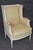Exceptional Pair of French Louis XVI Style Creme Painted Bergere Chairs For Sale - Image 10 of 12