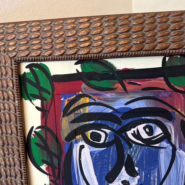 Abstract 1970s Vintage Abstract Portraiture; Original Artwork by Peter Robert Keil, Framed For Sale - Image 3 of 7