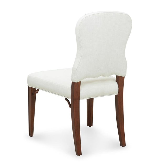 Transitional Bunny Williams Home Sienna Dining Chair in Mahogany with Cream Linen Upholstery For Sale - Image 3 of 8