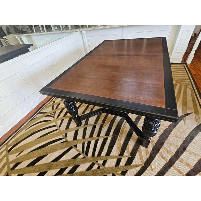 Chestnut Early 20 Th Century Stored Leaf Dinning Table. Expands to 105" Mahogany With Two Leafs' For Sale - Image 8 of 9