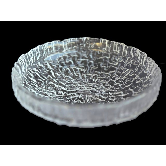 Offered is a Scandinavian glass bowl with a tiled texture exterior and a smooth interior. It bears no label or maker's...