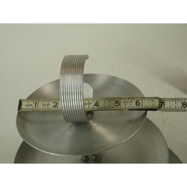 Metal 19th Century Serving Tray Mullti-tear Hand Wrought Aluminum Mid Century Modern For Sale - Image 7 of 12