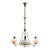 Late 19th Century Brass Triple-Arm Early Gas-Electric Chandelier With Milk Glass Shades For Sale