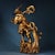 Traditional Late 20th Century Gilt Bronze Figure of Kui Xing Standing on a Dragon-Turtle For Sale - Image 3 of 10