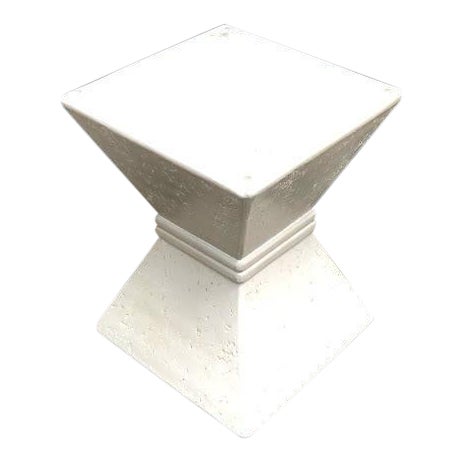 Postmodern Geometric Fiberglass Side Table For Sale