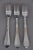 3 hammered silver forks. Stamped SJ - 32. Three towers for silver 830. Beautiful condition without damage. Total weight 90...