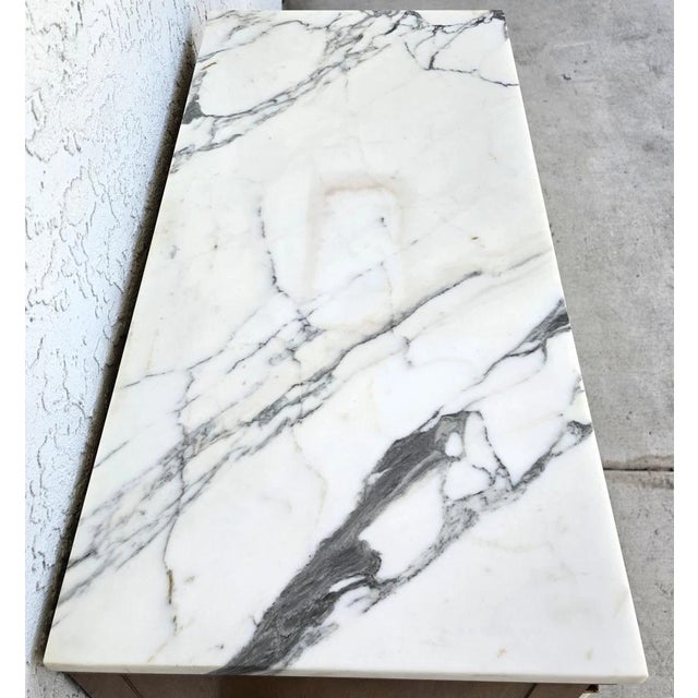 Mid Century Louis XVI Maison Jansen Style Marble Top Commode Dresser Sideboard For Sale - Image 9 of 15