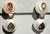Pair of Christopher Walling.Freshwater Button Pearls inlaid with fancy color pear-shaped Sapphires and square Diamond...