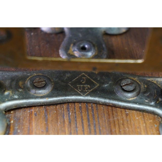 Antique German Junghans Vienna Mahogany Converted Battery Power Clock 31" For Sale - Image 15 of 18