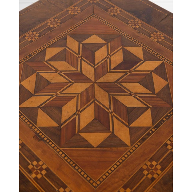 19th Century Small Italian Marquetry Table in Walnut, Rosewood, and Maple For Sale - Image 4 of 12
