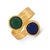 Modern Royal Duo Emerald & Sapphire Gold Adjustable Cuff Ring, Size 8 For Sale - Image 3 of 8