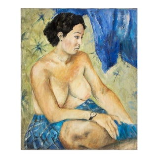 Darlene Blickenstaff Seated Female Nude Oil For Sale