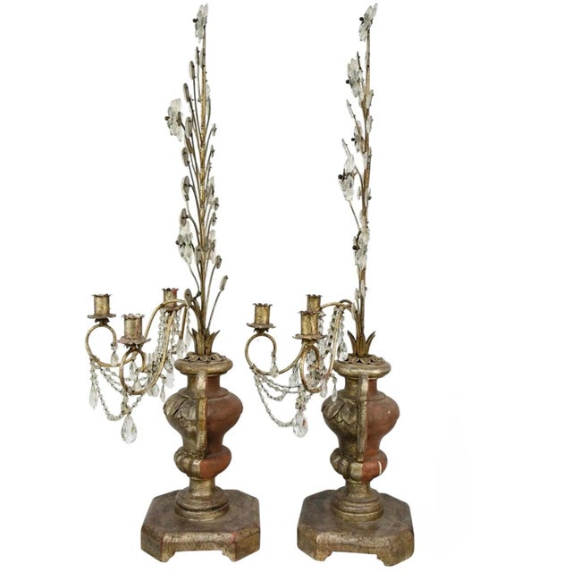 Early 20th Century Early 20th Century Pair of Monumental Hollywood Regency Style Candelabra For Sale - Image 5 of 10