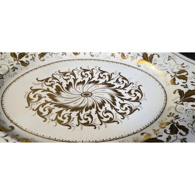 Covered Tureen with Stand in Porcelain with Gilded Vegetal Decoration from Le Tallec, Paris, France, 1960s For Sale - Image 6 of 16
