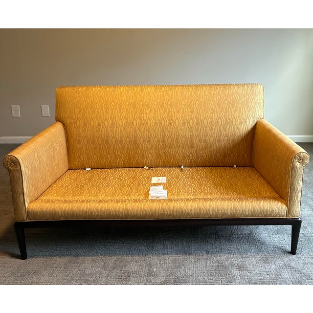 Textile Late 20th Century A. Rudin Custom Upholstered Designer Loveseat With Goose Down Cushions For Sale - Image 7 of 8