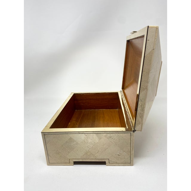Vintage Tessellated Stone and Brass Box For Sale - Image 4 of 9