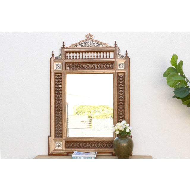 Islamic Mid-Century Moorish Inlaid Mirror For Sale - Image 3 of 9