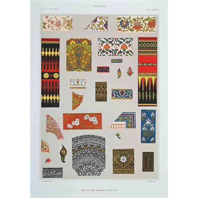 Designs for Fabric is an original vintage chromolithograph realized by an anonymous artist in the early 20th Century. Good...