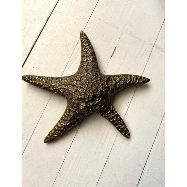 Vintage Large Brass Starfish Sculpture For Sale - Image 10 of 11