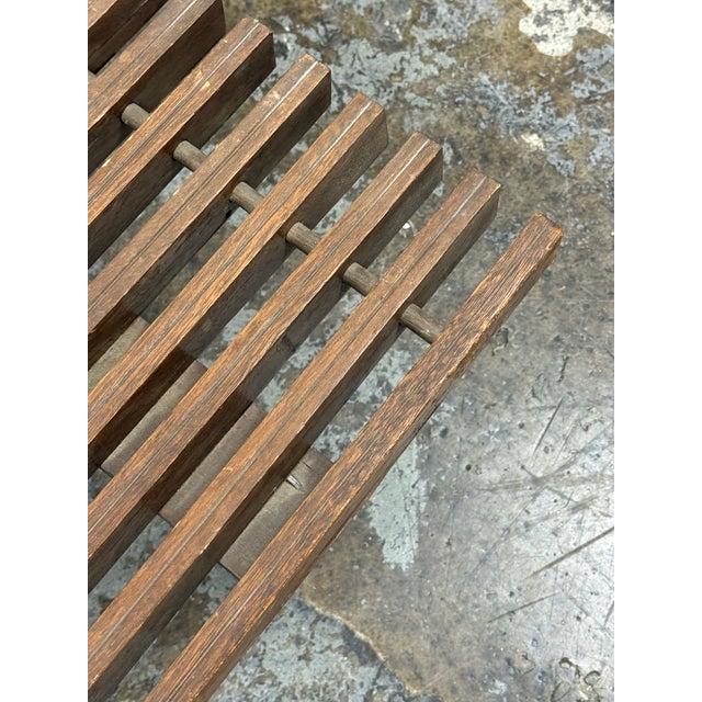 Mid-Century Slatted Walnut Bench / Coffee Table For Sale In San Francisco - Image 6 of 12