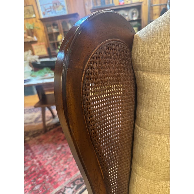 Vintage MCM Lewittes Cane Wingback For Sale - Image 12 of 12