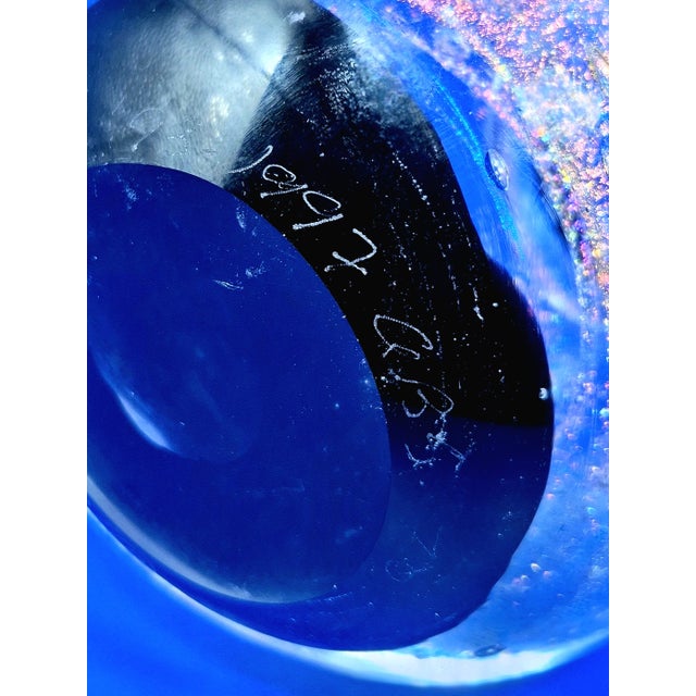 Vintage 1990s Rebecca Stewart Signed 4” Magnum Dichroic Art Glass Galaxy Paperweight For Sale In Phoenix - Image 6 of 10