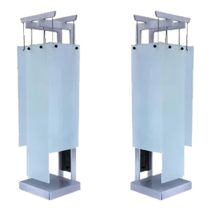 1990s George Kovacs Architectural Aluminum Table Lamp - Pair